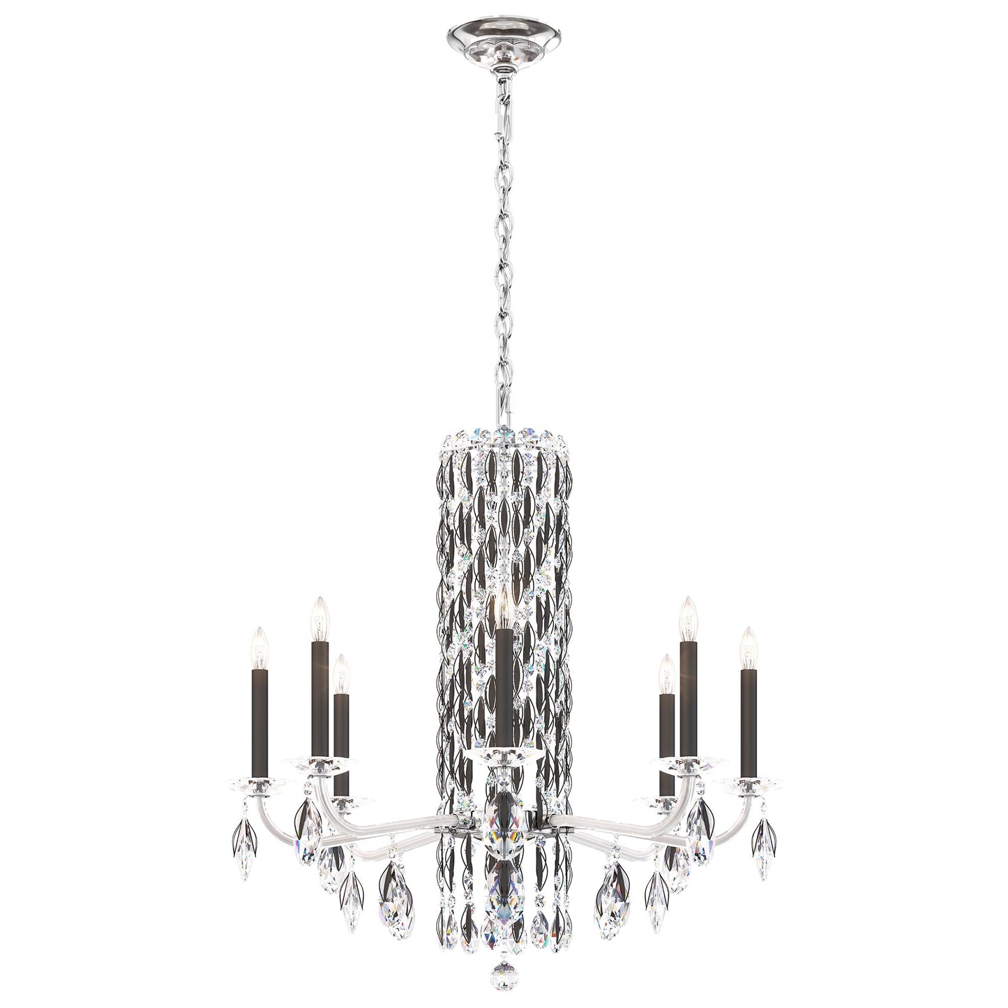 Siena 31"H x 30"W 8-Light Crystal Chandelier in Black