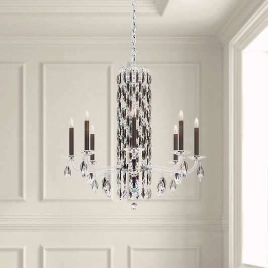 Siena 31"H x 30"W 8-Light Crystal Chandelier in Black