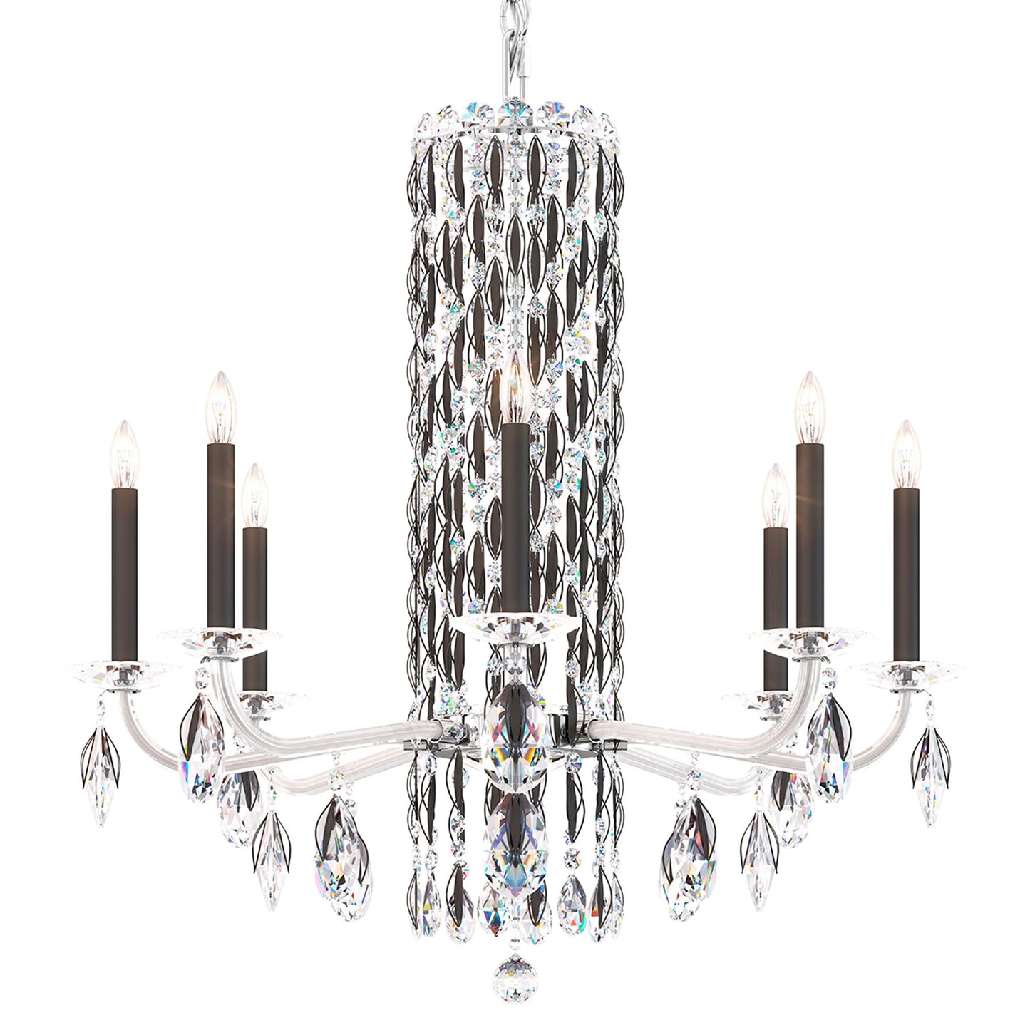 Siena 31"H x 30"W 8-Light Crystal Chandelier in Black