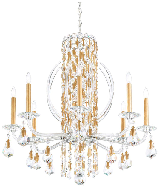 Siena 31"H x 30"W 8-Light Crystal Chandelier in Heirloom Gold