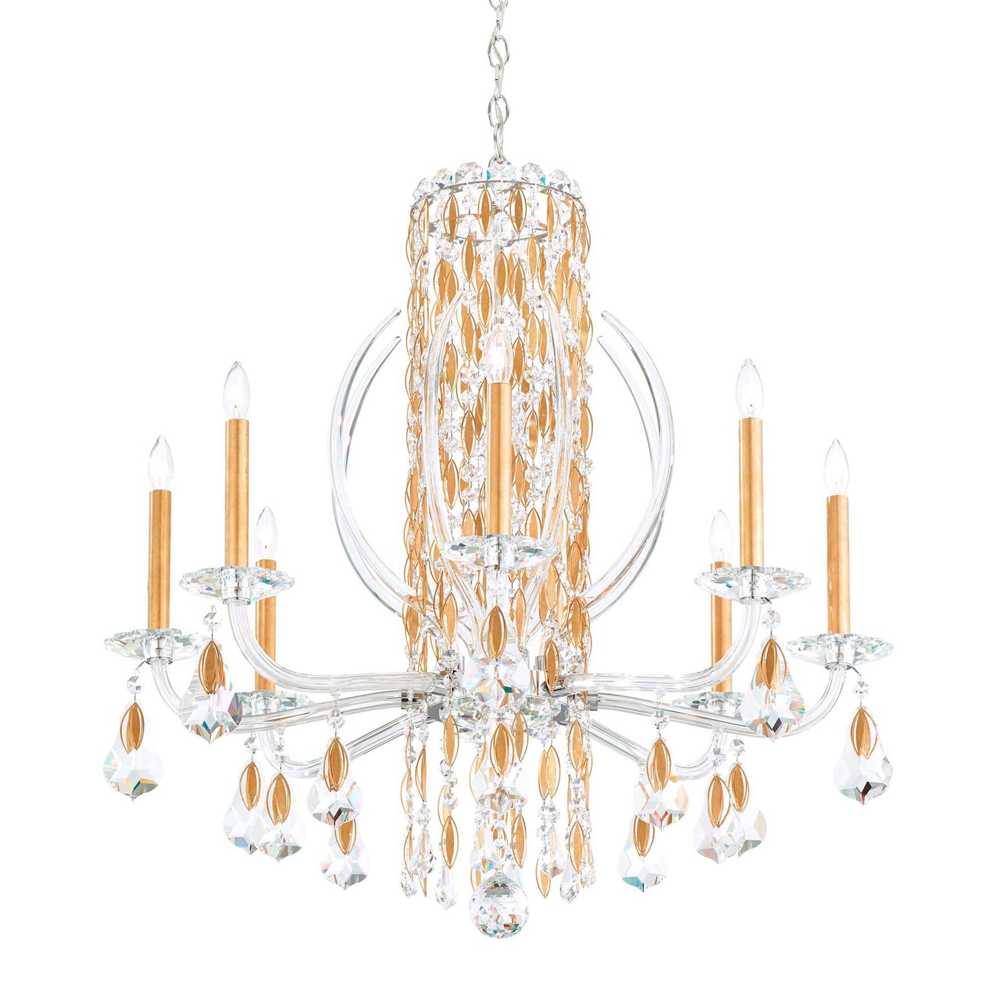 Siena 31"H x 30"W 8-Light Crystal Chandelier in Heirloom Gold