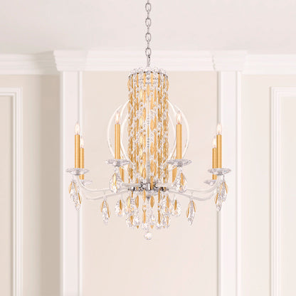 Siena 31"H x 30"W 8-Light Crystal Chandelier in Heirloom Gold