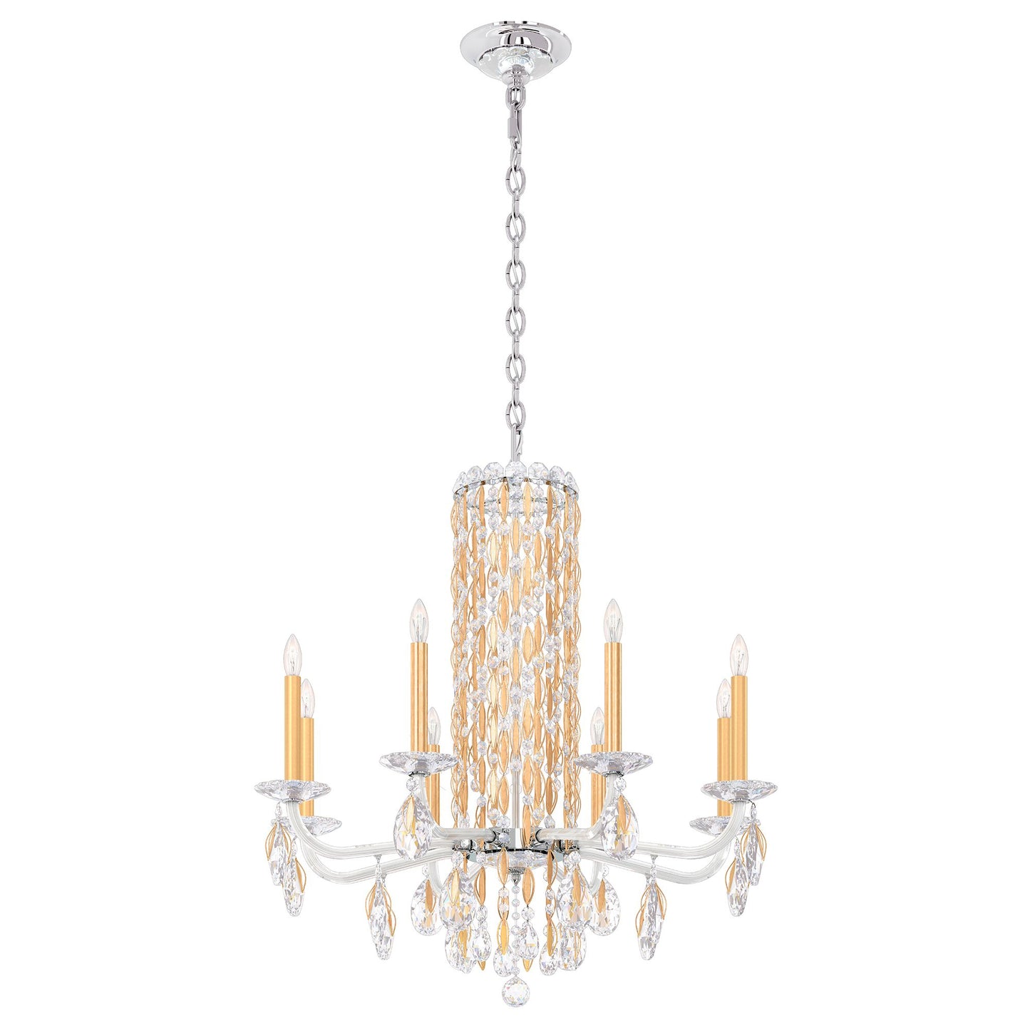 Siena 31"H x 30"W 8-Light Crystal Chandelier in Heirloom Gold
