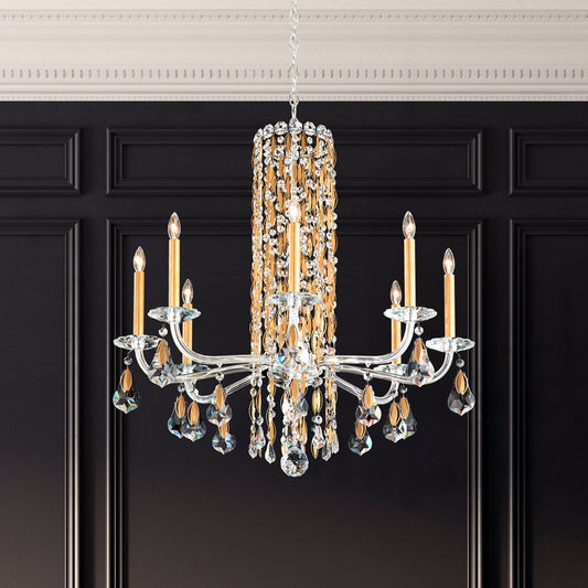 Siena 31"H x 30"W 8-Light Crystal Chandelier in Heirloom Gold