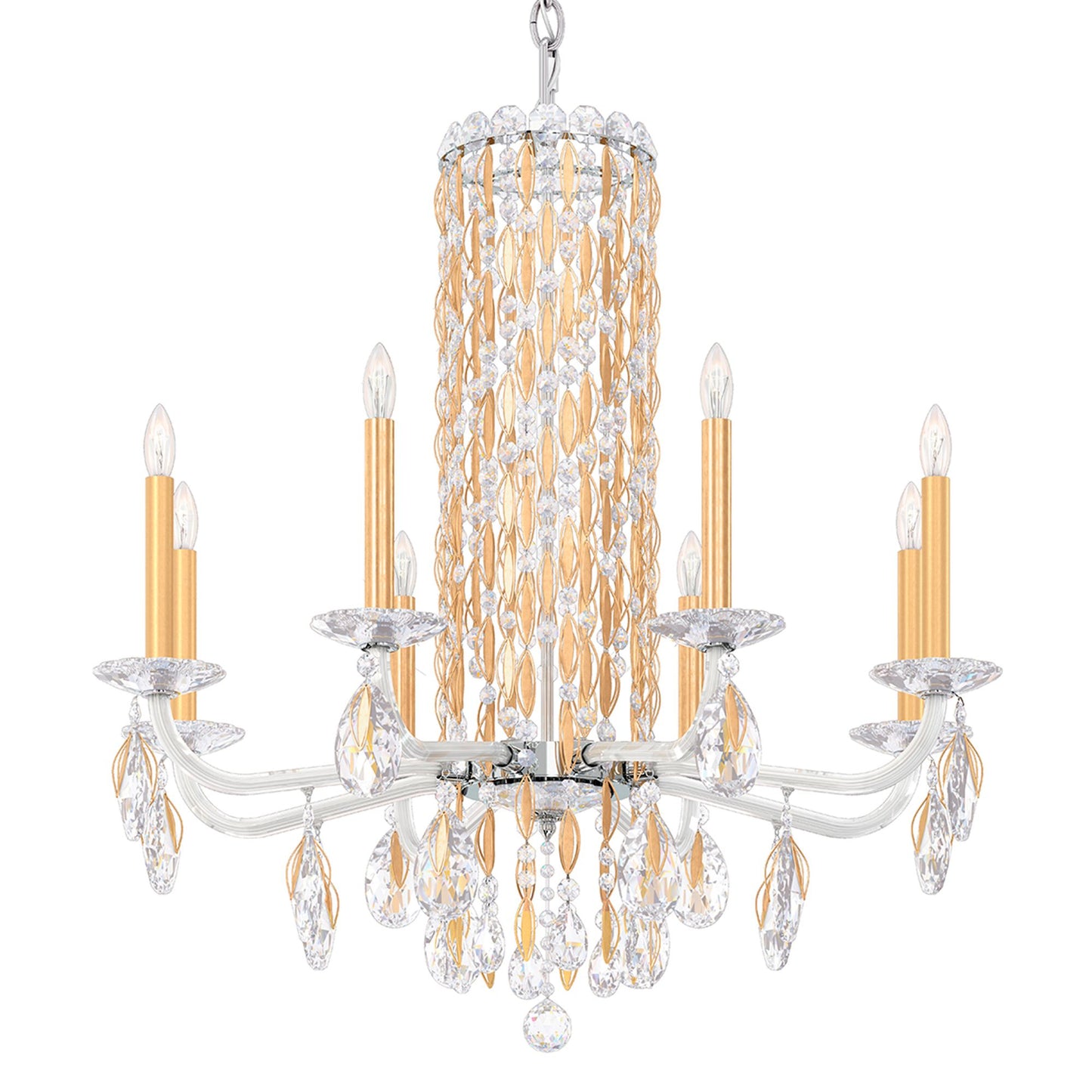 Siena 31"H x 30"W 8-Light Crystal Chandelier in Heirloom Gold
