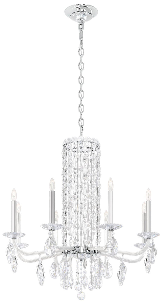 Siena 31"H x 30"W 8-Light Crystal Chandelier in Polished Stainles