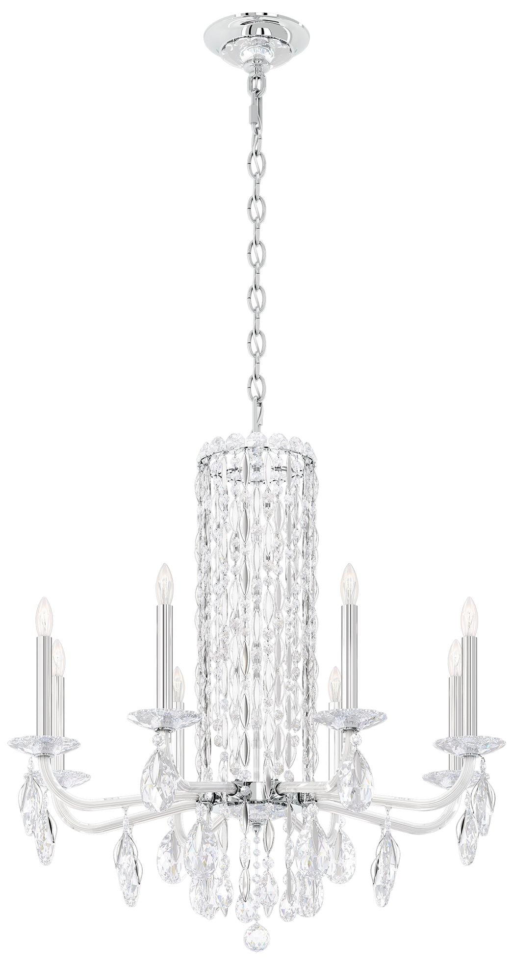 Siena 31"H x 30"W 8-Light Crystal Chandelier in Polished Stainles