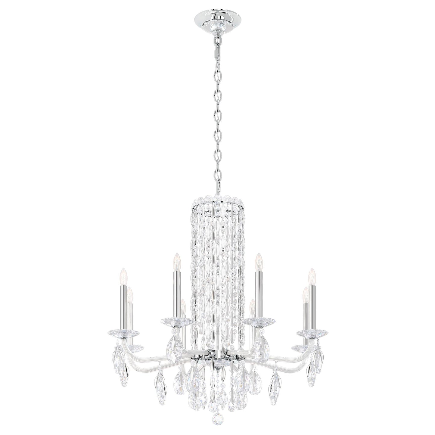 Siena 31"H x 30"W 8-Light Crystal Chandelier in Polished Stainles