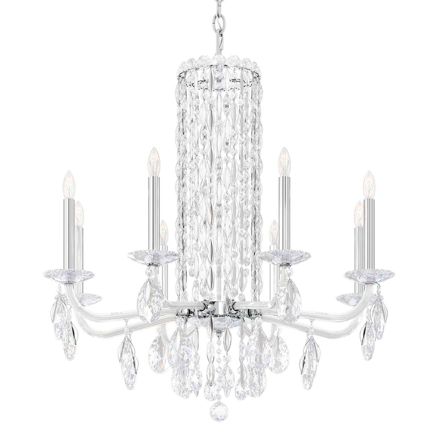 Siena 31"H x 30"W 8-Light Crystal Chandelier in Polished Stainles