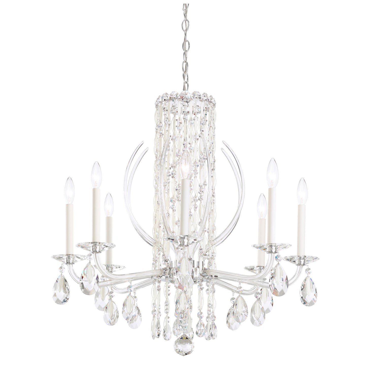 Siena 31"H x 30"W 8-Light Crystal Chandelier in White