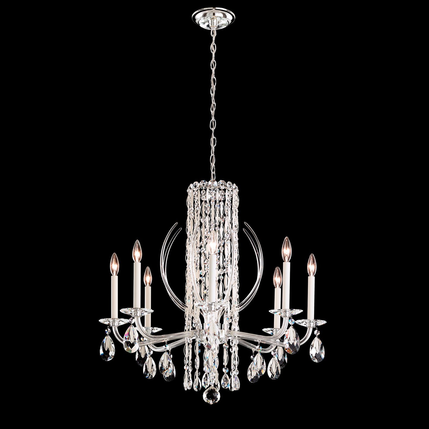 Siena 31"H x 30"W 8-Light Crystal Chandelier in White