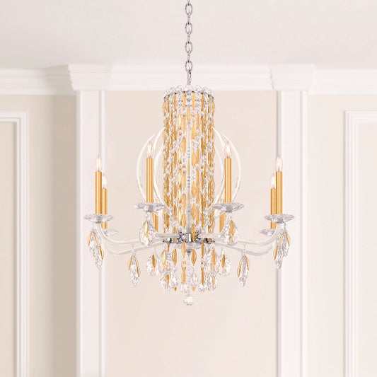 Siena 31"H x 30"W 8-Light Crystal Chandelier in White