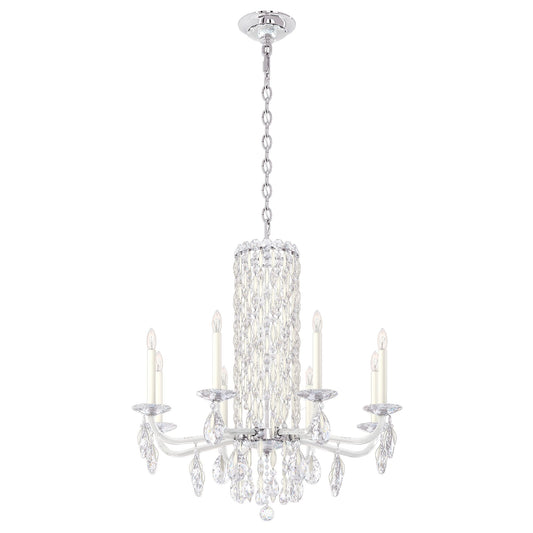 Siena 31"H x 30"W 8-Light Crystal Chandelier in White