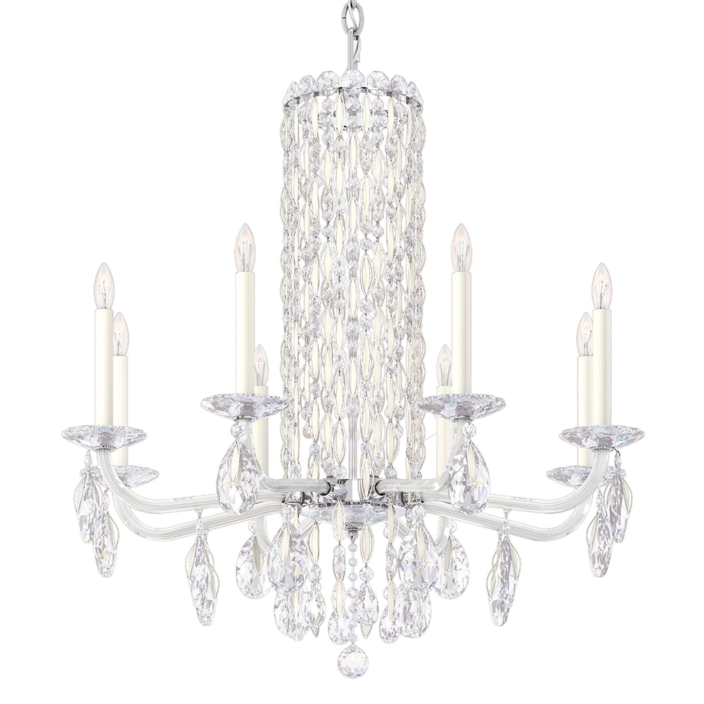 Siena 31"H x 30"W 8-Light Crystal Chandelier in White