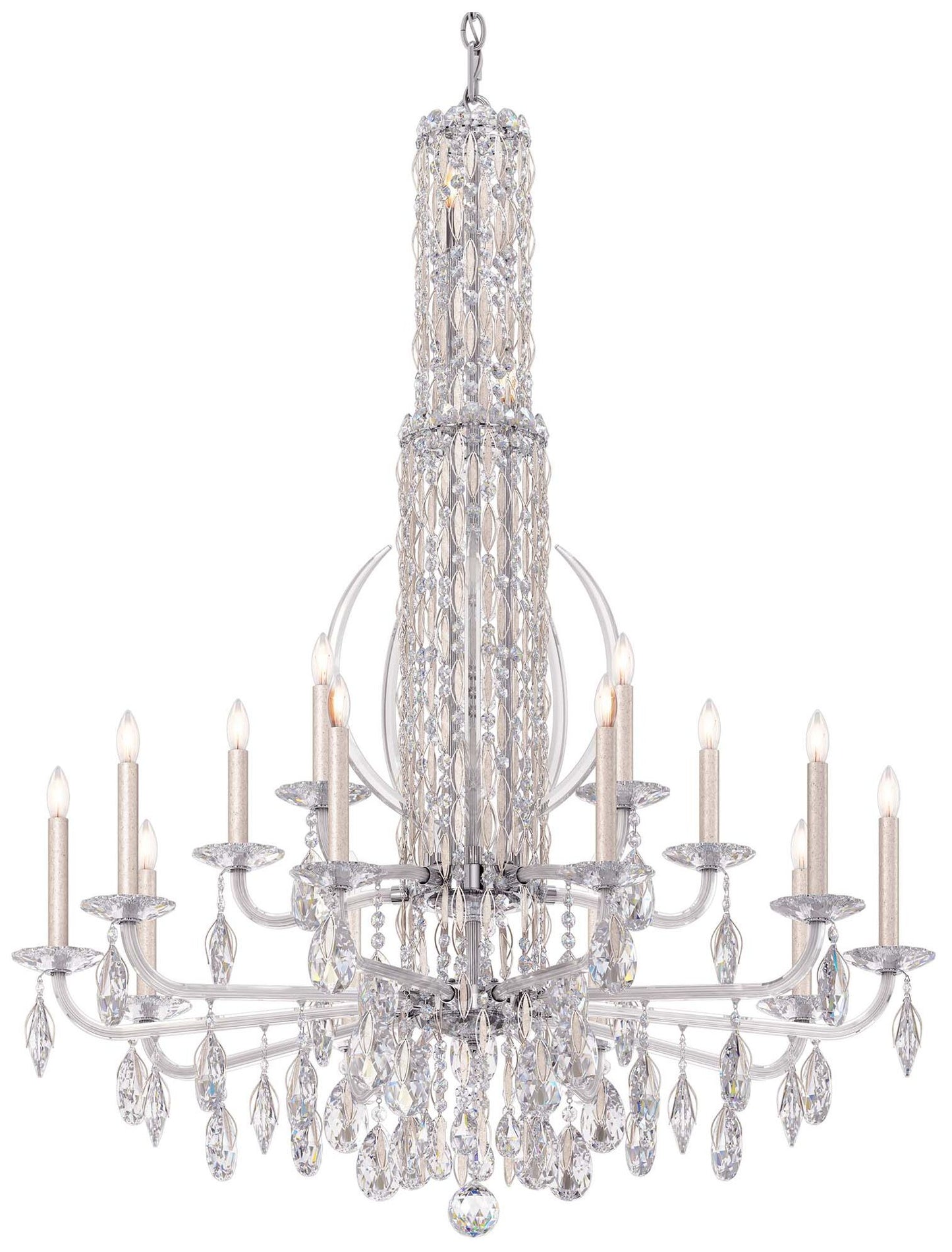 Siena 50.5"H x 40.5"W 17-Light Crystal Chandelier in Antique Silv