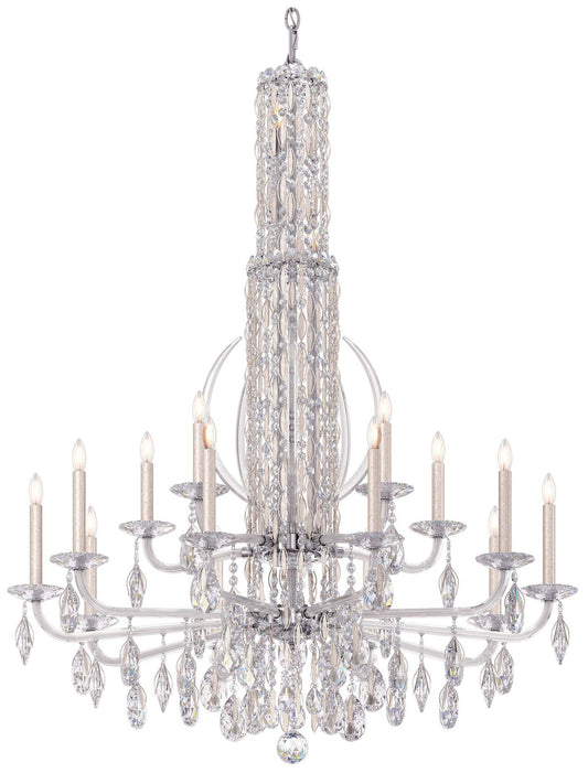 Siena 50.5"H x 40.5"W 17-Light Crystal Chandelier in Antique Silv