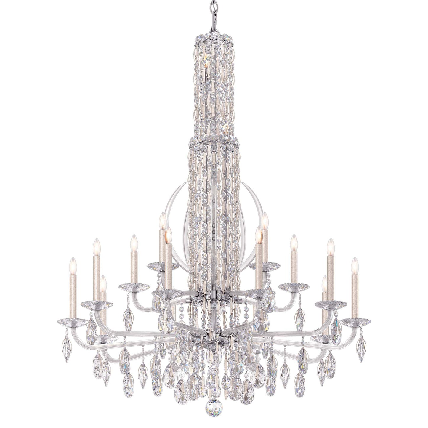 Siena 50.5"H x 40.5"W 17-Light Crystal Chandelier in Antique Silv