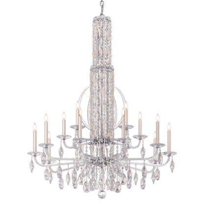 Siena 50.5"H x 40.5"W 17-Light Crystal Chandelier in Antique Silv
