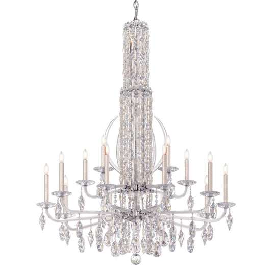 Siena 50.5"H x 40.5"W 17-Light Crystal Chandelier in Antique Silv
