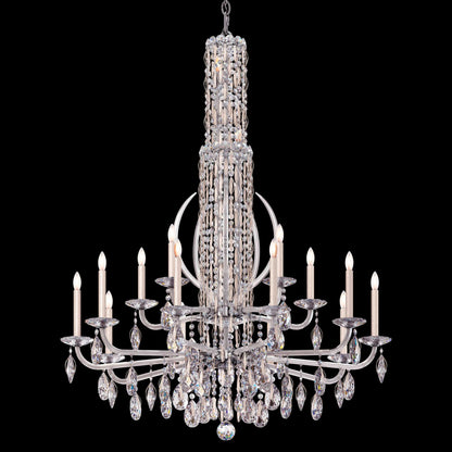 Siena 50.5"H x 40.5"W 17-Light Crystal Chandelier in Antique Silv