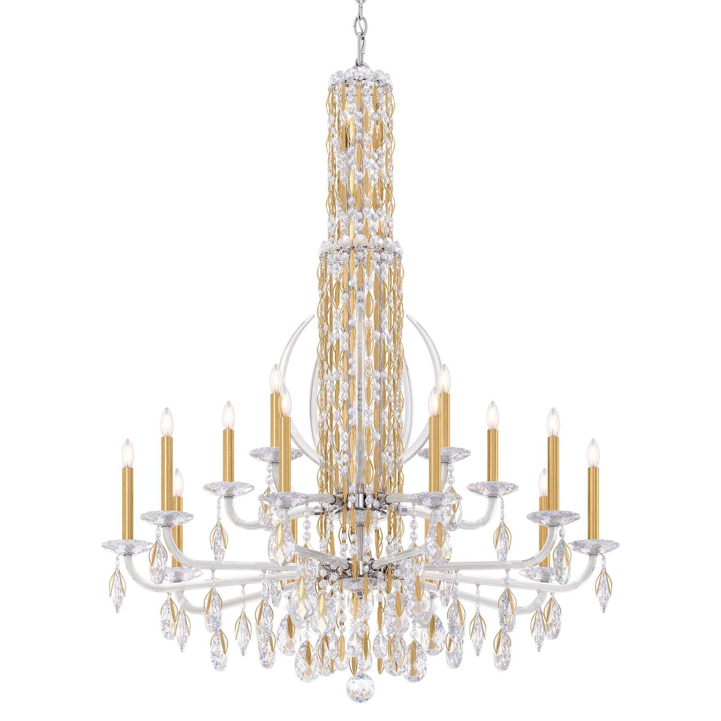 Siena 50.5"H x 40.5"W 17-Light Crystal Chandelier in Heirloom Gol