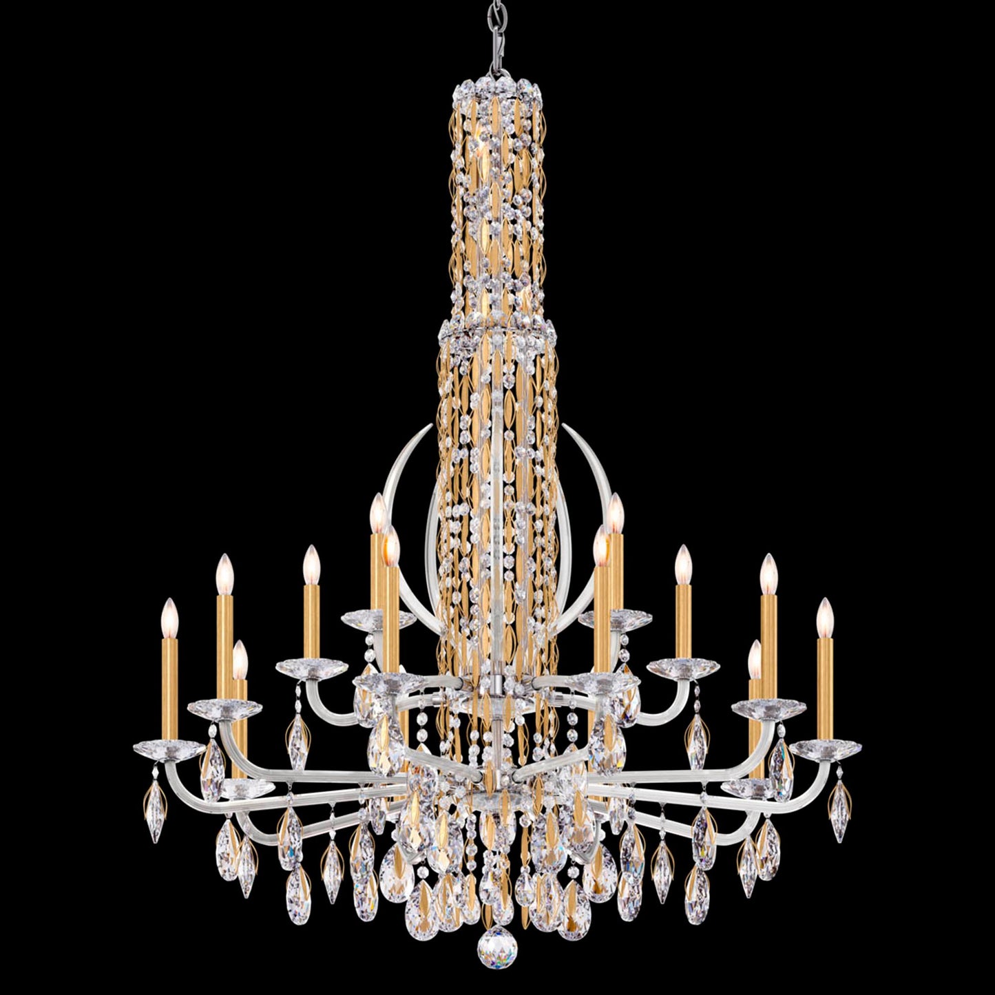 Siena 50.5"H x 40.5"W 17-Light Crystal Chandelier in Heirloom Gol