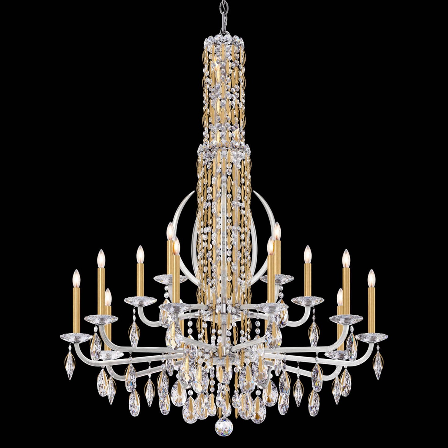Siena 50.5"H x 40.5"W 17-Light Crystal Chandelier in Heirloom Gol