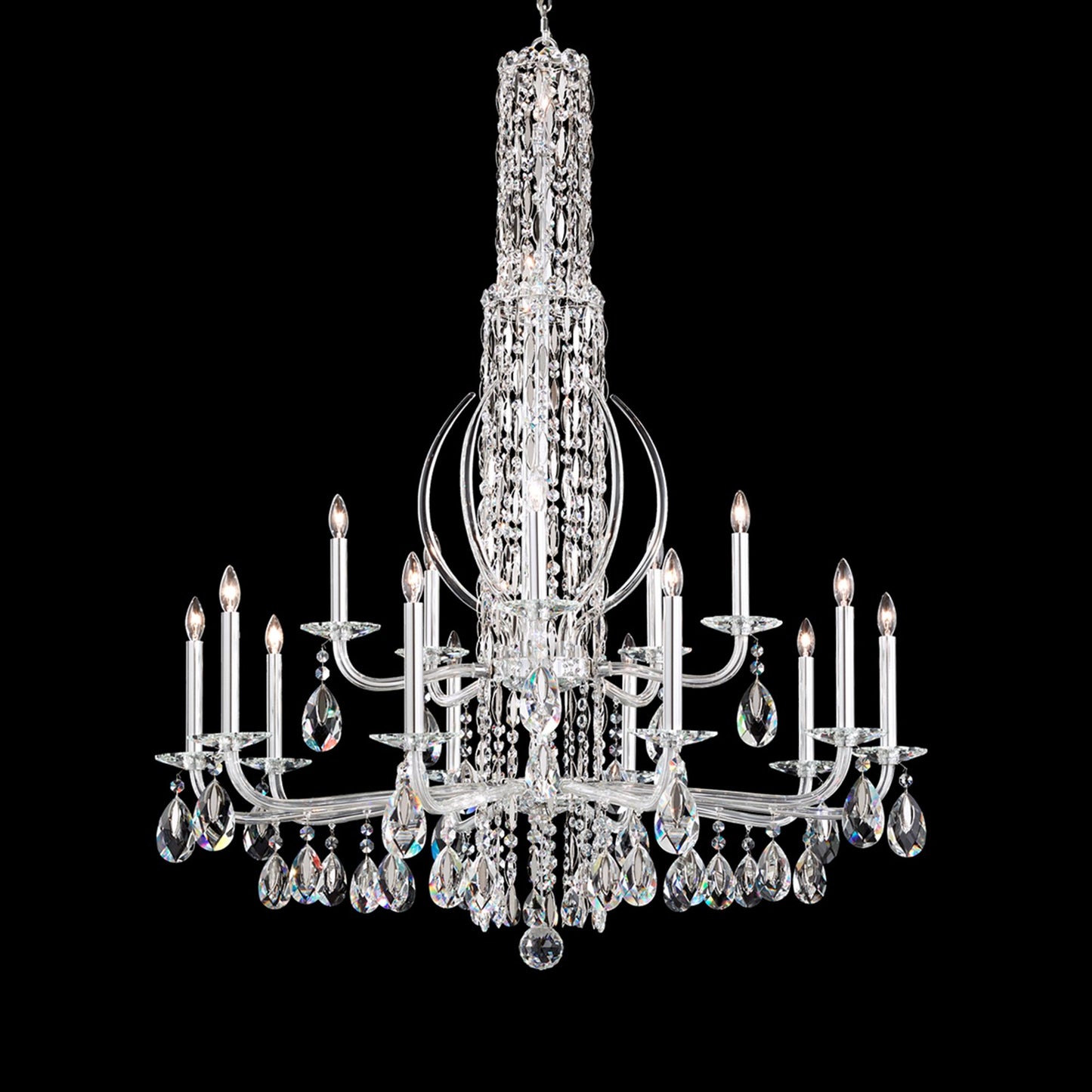 Siena 50.5"H x 40.5"W 17-Light Crystal Chandelier in Pol Stainles