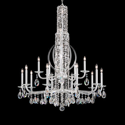 Siena 50.5"H x 40.5"W 17-Light Crystal Chandelier in Pol Stainles