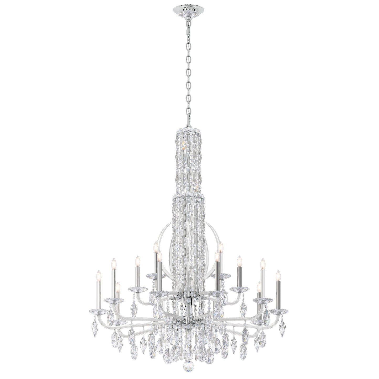 Siena 50.5"H x 40.5"W 17-Light Crystal Chandelier in Pol Stainles