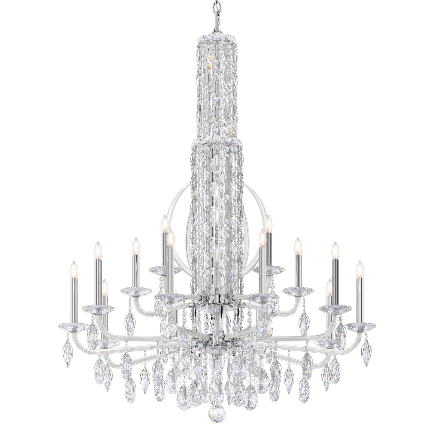 Siena 50.5"H x 40.5"W 17-Light Crystal Chandelier in Pol Stainles