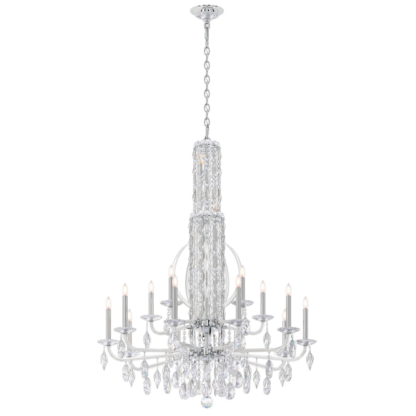 Siena 50.5"H x 40.5"W 17-Light Crystal Chandelier in Pol Stainles