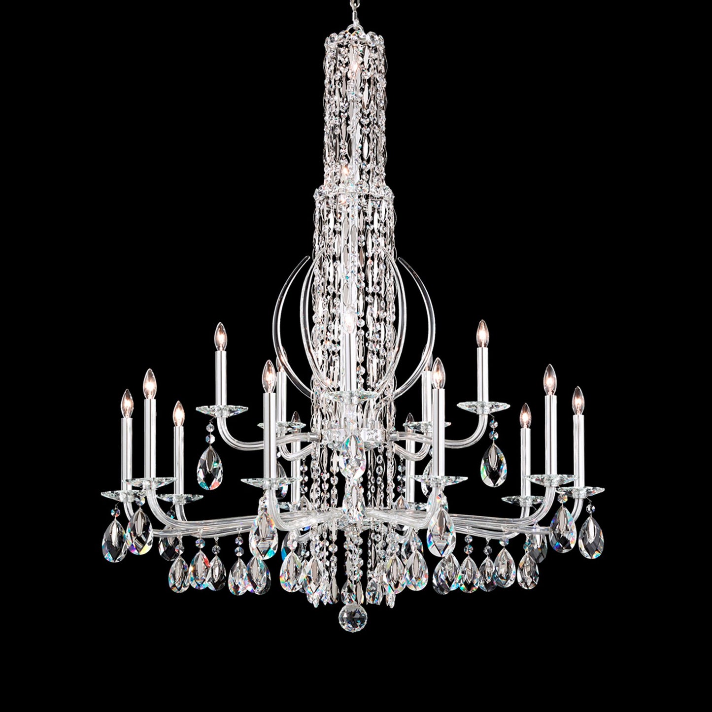 Siena 50.5"H x 40.5"W 17-Light Crystal Chandelier in Pol Stainles