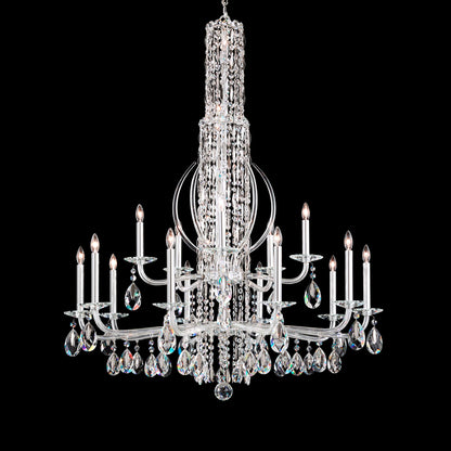 Siena 50.5"H x 40.5"W 17-Light Crystal Chandelier in Pol Stainles