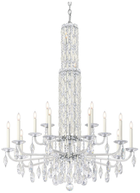 Siena 50.5"H x 40.5"W 17-Light Crystal Chandelier in White