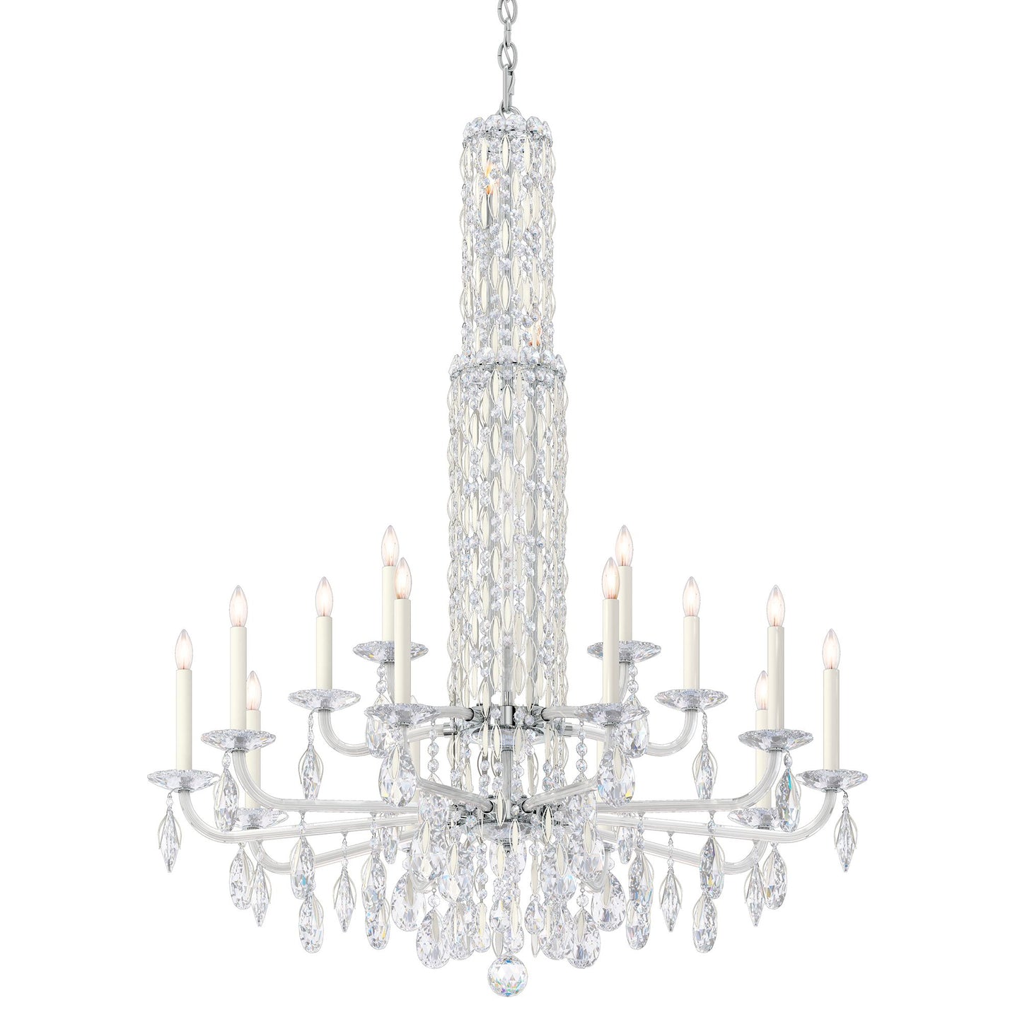 Siena 50.5"H x 40.5"W 17-Light Crystal Chandelier in White