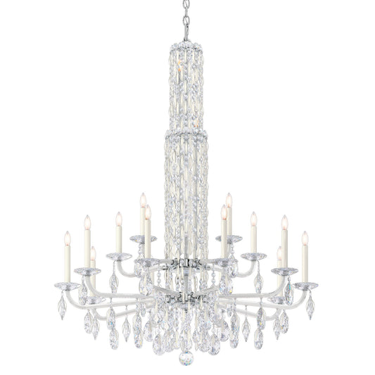 Siena 50.5"H x 40.5"W 17-Light Crystal Chandelier in White