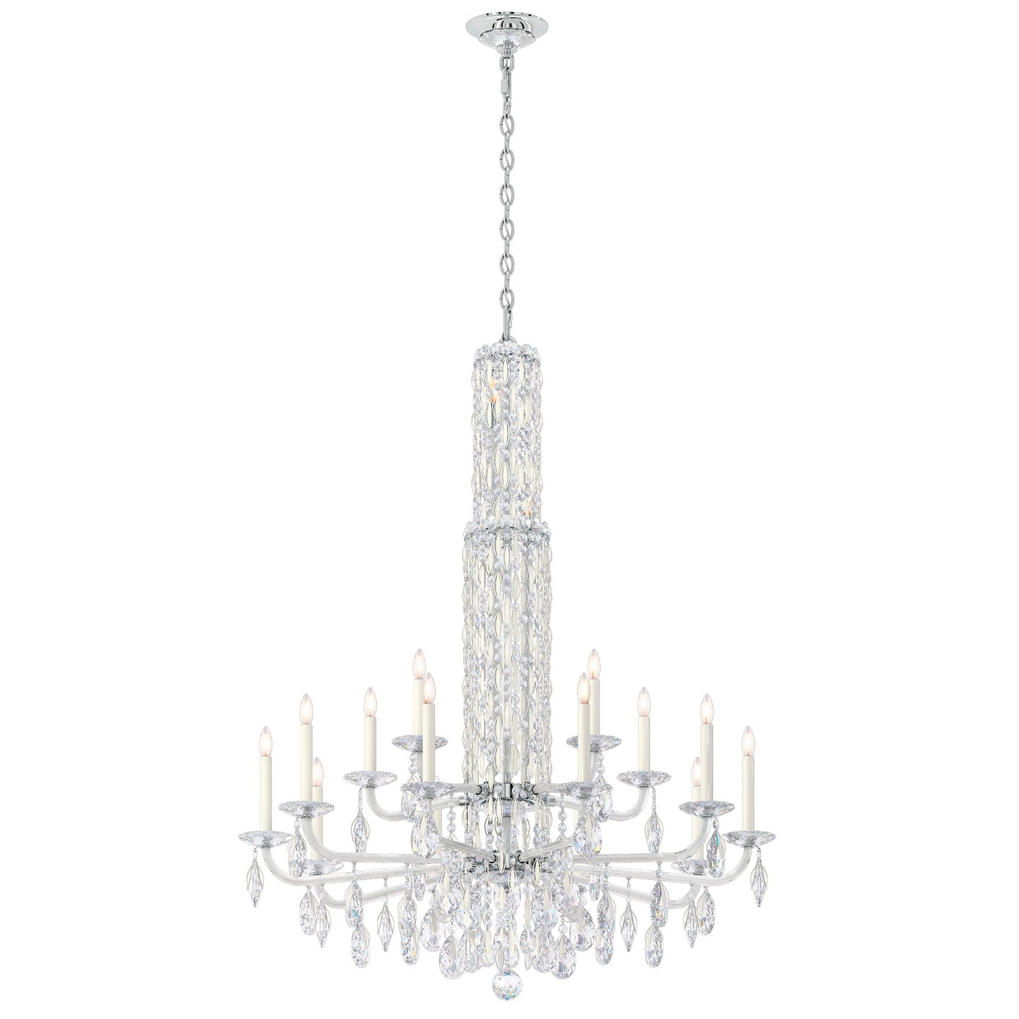 Siena 50.5"H x 40.5"W 17-Light Crystal Chandelier in White
