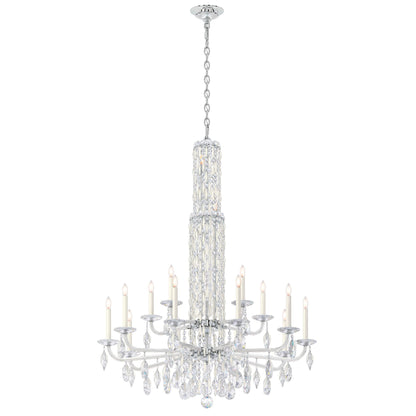Siena 50.5"H x 40.5"W 17-Light Crystal Chandelier in White