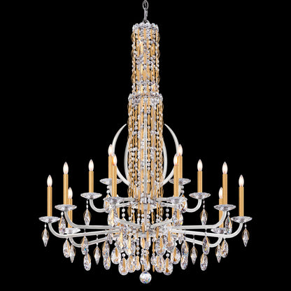 Siena 50.5"H x 40.5"W 17-Light Crystal Chandelier in White