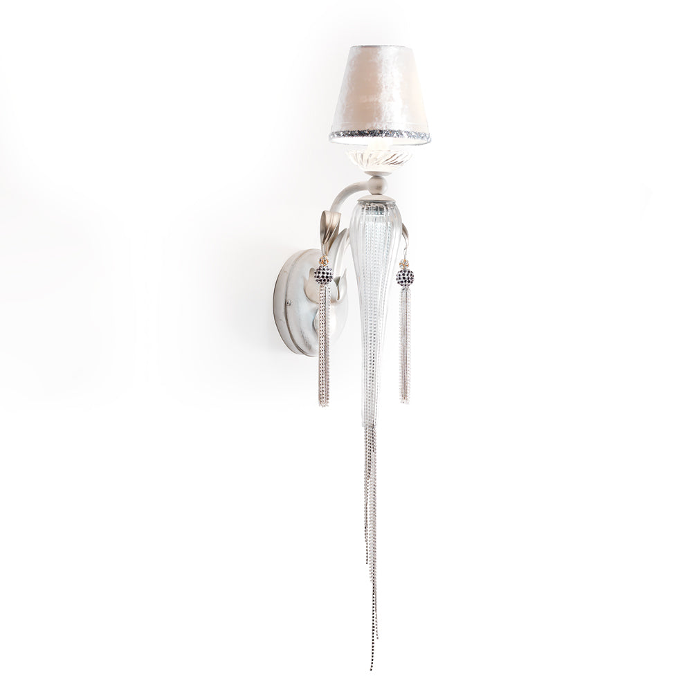 Silver Leaf Chandelier Style Wall Lamp