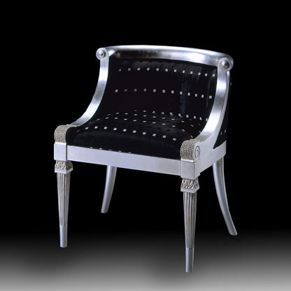 Silver Leaf Neoclassical Armchair