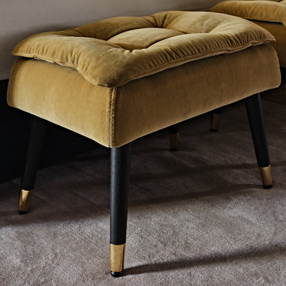 Small Button Upholstered Velvet Bench