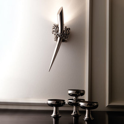 Small Contemporary Italian Silver Wall Light