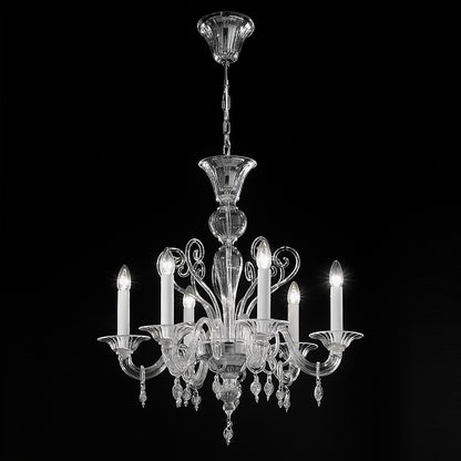 Small Traditional Clear Glass Chandelier