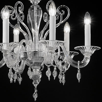 Small Traditional Clear Glass Chandelier