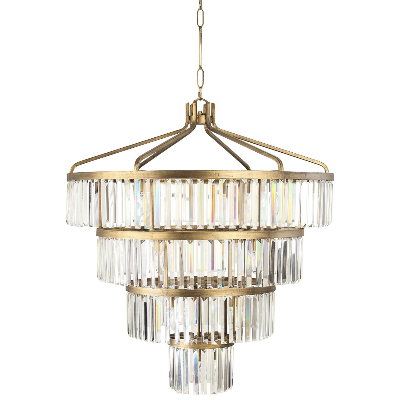 Social Club 36"W Havana Gold Crystal 4-Tier Pendant Light