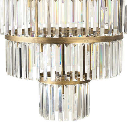 Social Club 36"W Havana Gold Crystal 4-Tier Pendant Light