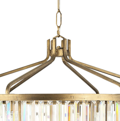 Social Club 36"W Havana Gold Crystal 4-Tier Pendant Light