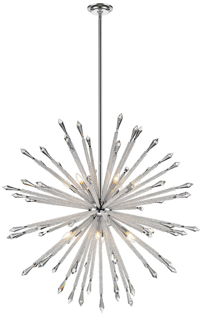Soleia 47" Wide Chrome 12-Light Sputnik Chandelier